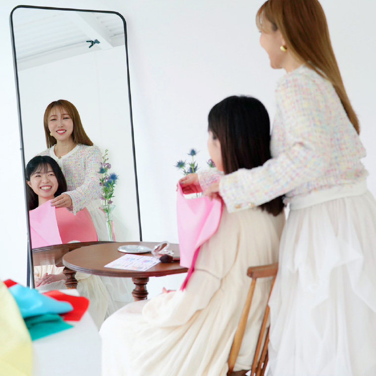 パーソナルカラー診断の様子